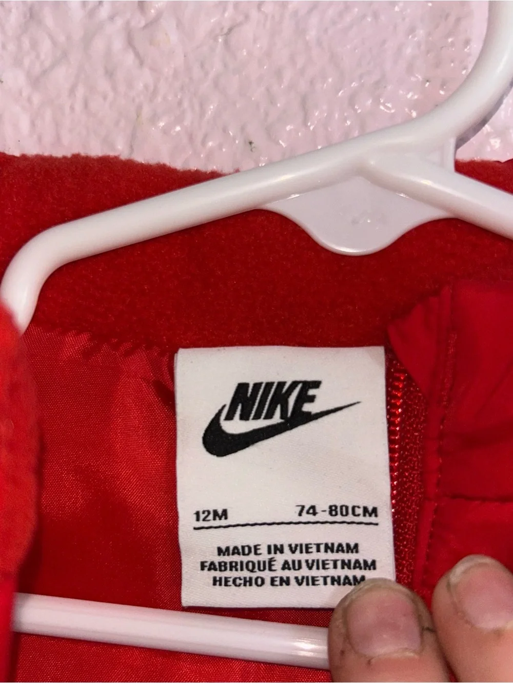 Nike Red Toddler Puffer Vest with Chest Logo
